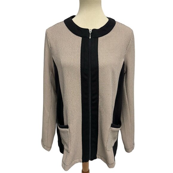 The TOG Shop Women's Beige And Black Spotted Full Zip Blazer Size L - Picture 14 of 14